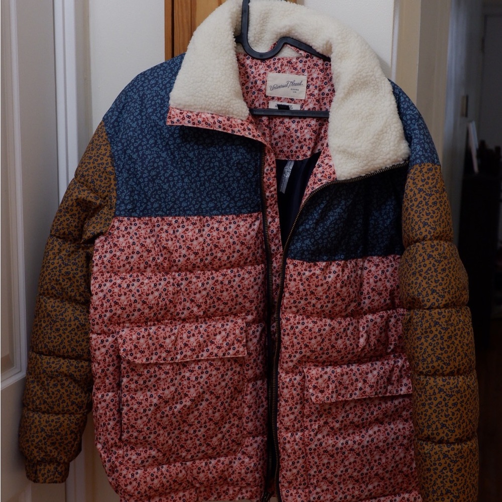 Floral puffer jacket